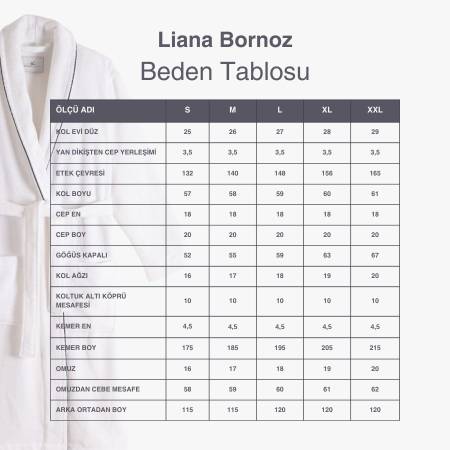 %100 Pamuk Bornoz S Lacivert - Liana Serisi - 8